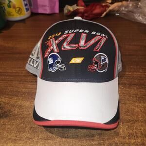 Reebok Super Bowl XLVI Hat OSFA 2012 Giants vs Patriots NFL Fitted Cap NEW